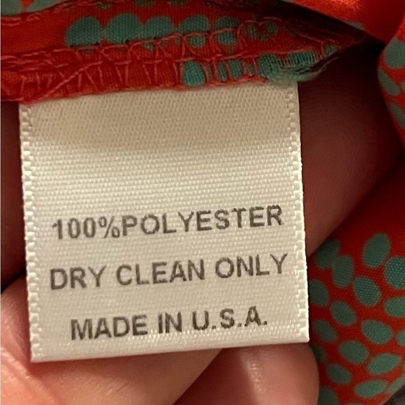 GLAM Orange & Teal Chevron Print Bell Sleeve Tunic Dress Size S - Picture 7 of 8